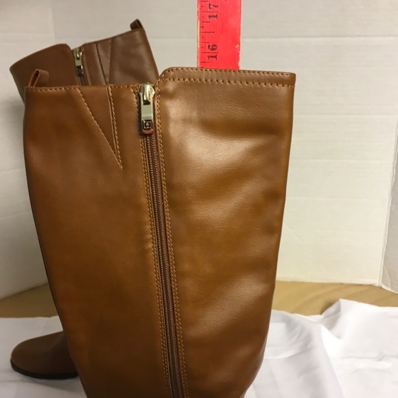 Liz Claiborne women’s boots SZ 11M caramel brown knee high classic faux … - Picture 9 of 12